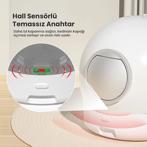 Els Pet Uzay Kasa Otomatik Kedi Tuvaleti 2. Nesil Smart Pro Akıllı Otomatik Kedi App Kontrol , Uv Temizleme - 7