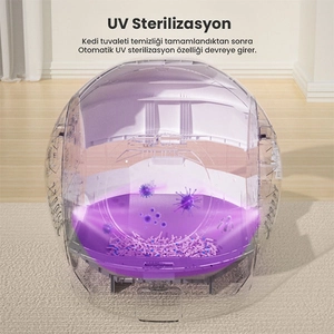 Els Pet Uzay Kasa Otomatik Kedi Tuvaleti 2. Nesil Smart Pro Akıllı Otomatik Kedi App Kontrol , Uv Temizleme - 8