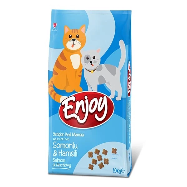 Enjoy Somonlu ve Hamsili Yetişkin Kedi Maması 10 Kg - 3