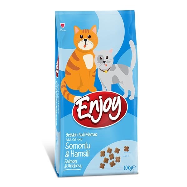 Enjoy Somonlu ve Hamsili Yetişkin Kedi Maması 10 Kg - 1