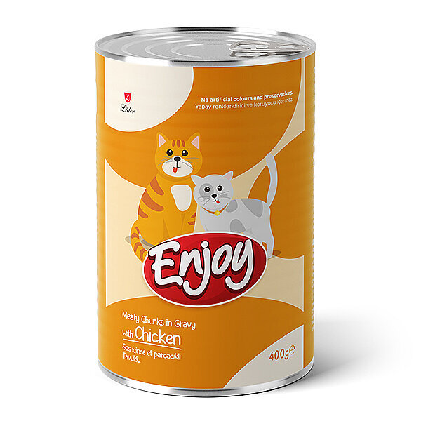 Enjoy Sos İçinde Et Parçacıklı Tavuklu Yetişkin Kedi Konservesi 400 g