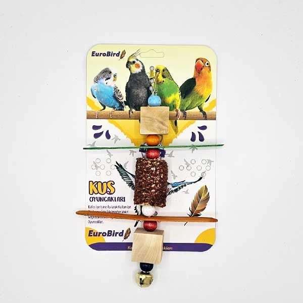 EuroBird Kuş Oyuncağı Zilli 2 Küp 2 Tahta 1 Koçan - 1