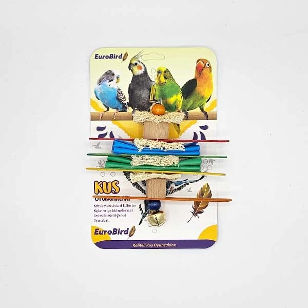 EuroBird Kuş Oyuncağı Zilli 2 Küp 4 Tahta 2 Keçe - 1