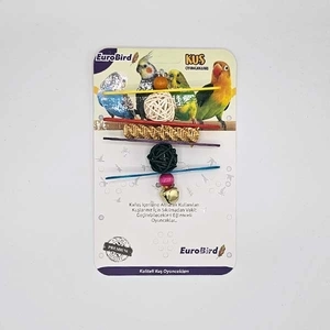 EuroBird Kuş Oyuncağı Zilli 4 Tahta, 2 Top 1 Hasır