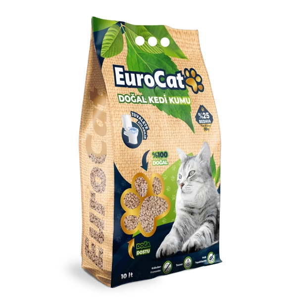 EuroCat Hızlı Topaklaşan Doğal Kedi Kumu 10 Lt 3.75 Kg - 1