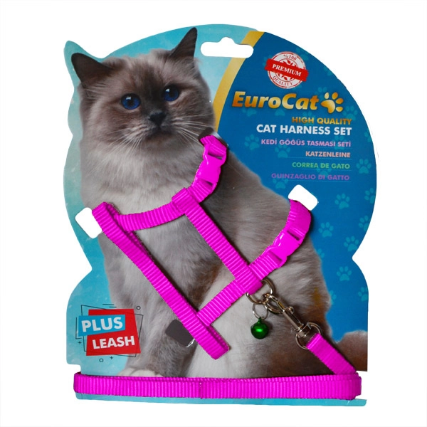 EuroCat Kedi Göğüs Tasması Pembe - 1