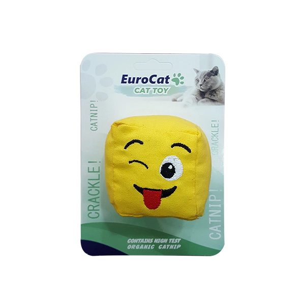 EuroCat Kedi Oyuncağı Dil Çıkaran Smiley Küp 6 cm - 1