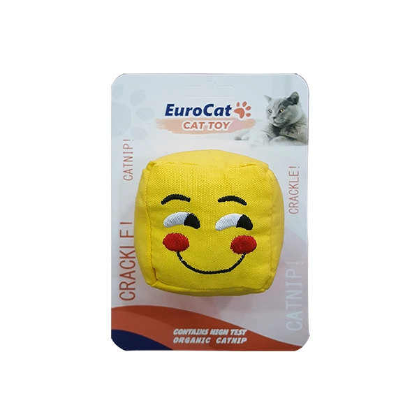 EuroCat Kedi Oyuncağı Gülen Smiley Küp 6 cm - 1