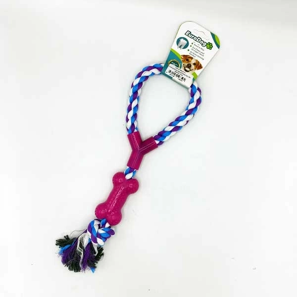 EuroDog Diş İp Halka Diş Kaş Düğ. Mor Mav Bey 35cm - 1