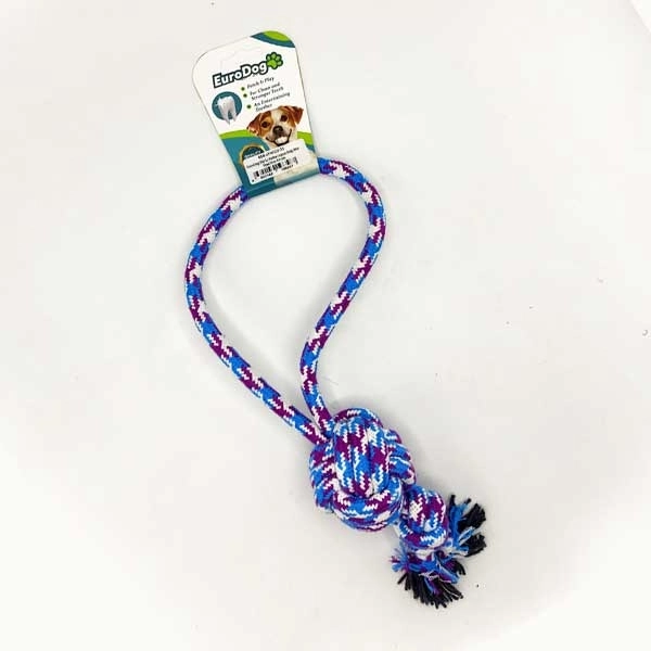 EuroDog Diş İp Halka Topuz Düğ.Mor Mavi Bey 45 cm - 1