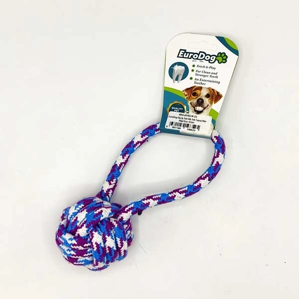 EuroDog Diş İp Tek Hlk.Tek Topuz Mor Mavi Bey.30cm - 1
