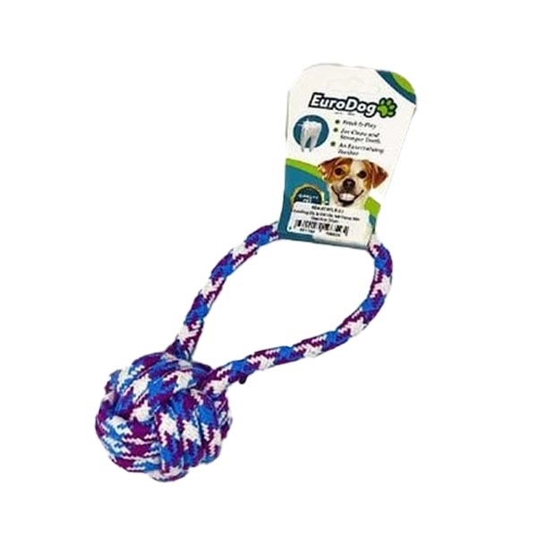 EuroDog Diş İpi İki Burgu Üç Hal.Mor Mavi Bey.30cm - 1