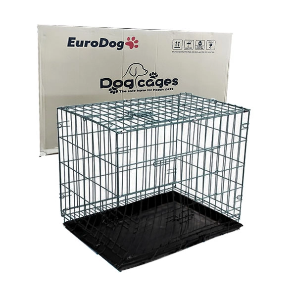 EuroDog Köpek Kafesi Siyah Dövme 92x61,5x68,5 cm - 1