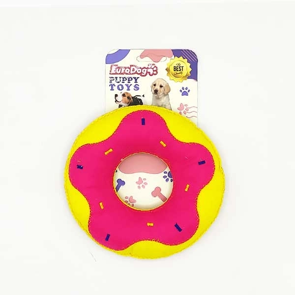 EuroDog Puppy Pet Toys Sarı Donut - 1