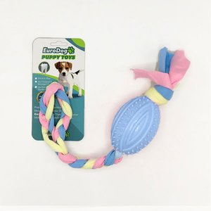 EuroDog Puppy Toys Mavi Rugby Topu Diş Kaşıma Oy.