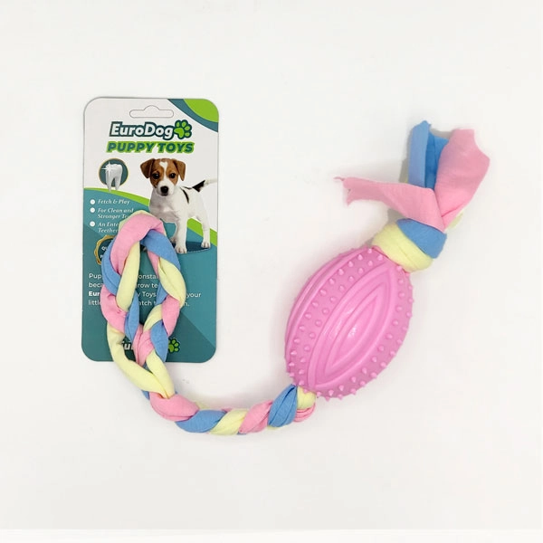 EuroDog Puppy Toys Pembe Rugby Topu Diş Kaşıma Oy. - 1