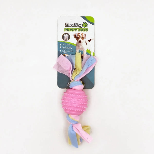 EuroDog Puppy Toys Pembe Tırtıklı Top Diş Kaş.Oy. - 1