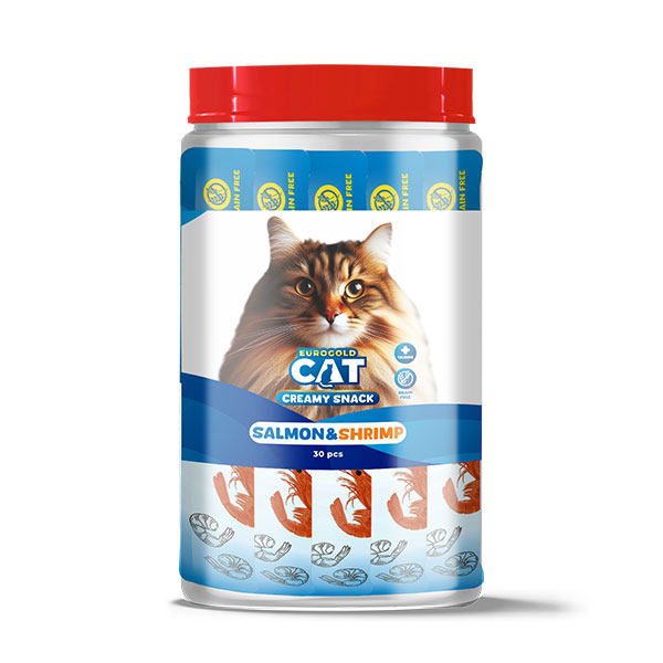 EuroGold Cat Sıvı Kedi Ödülü Somon-Karides 30x15Gr - 1