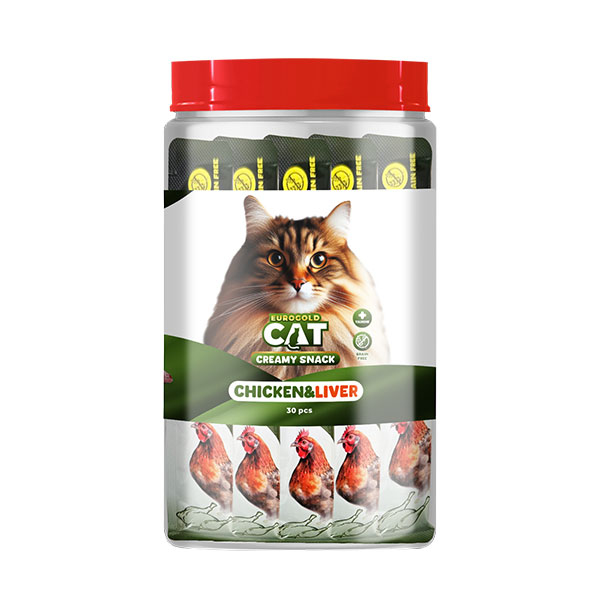 EuroGold Cat Sıvı Kedi Ödülü Tavuk - Ciğer 30x15Gr - 1