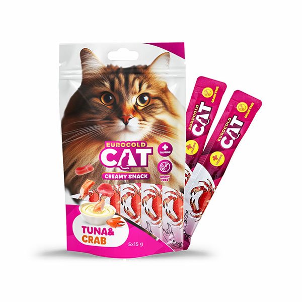 EuroGold Cat Sıvı Kedi Ödülü Ton - Yengeç 5x15Gr - 1