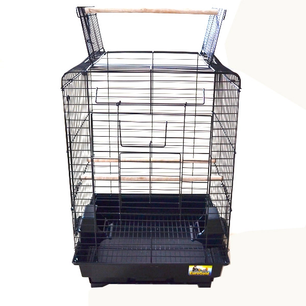 EuroGold Papağan Açılır Çatılı Kafesi Siyah (40,5x40,5x59,5) - 1