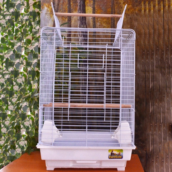 EuroGold Papağan Kafesi Açılır Çatılı Beyaz (40,5x40,5x59,5) - 1