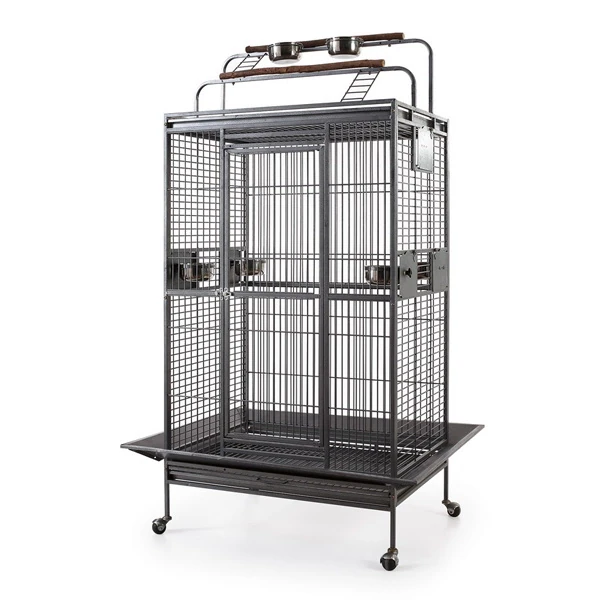 EuroGold Papağan Kafesi Büyük Gümüş 81x59x168 1273 - 1