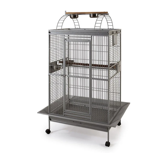 EuroGold Papağan Kafesi Büyük Gümüş 81x59x168 - 1