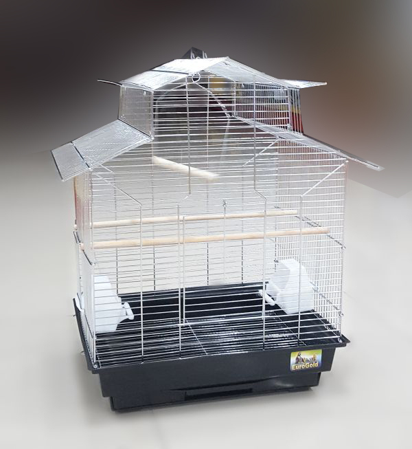 EuroGold Papağan Kafesi Çin Çatılı Krom (47x36x62) - 1