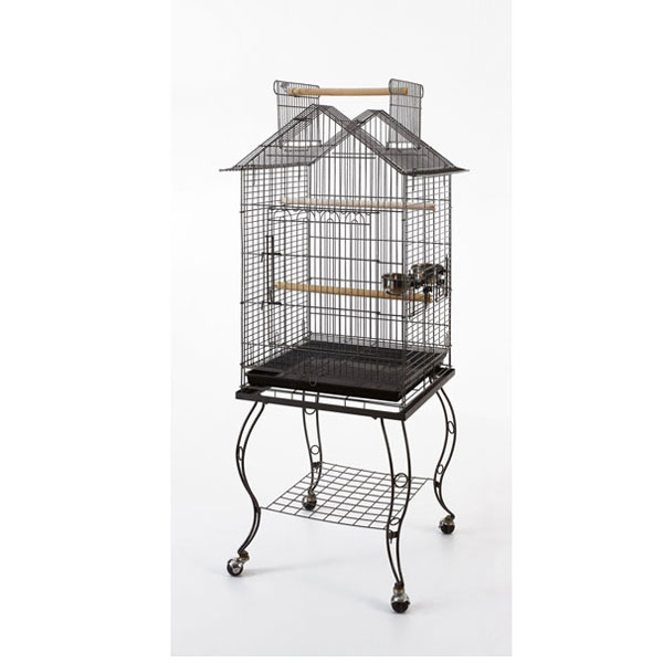 EuroGold Sehpalı Papağan Kafesi Prinç (51x51x139) - 1