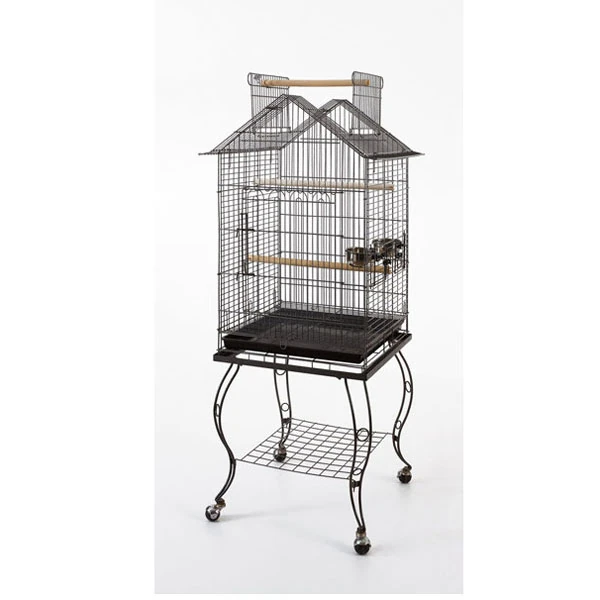 EuroGold Sehpalı Papağan Kafesi Prinç (51x51x139) - 1