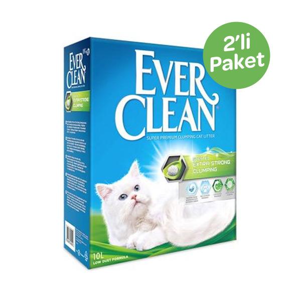 Ever Clean Extra Strong Ekstra Güçlü Kokulu Topaklanan Kedi Kumu 10 L (2'li Paket - Toplam 20 L) - 1