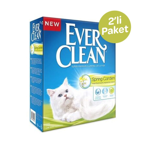 Ever Clean Spring Garden Çiçek Kokulu Topaklanan Kedi Kumu 10 LT x 2 Adet - 1
