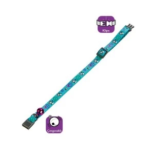 Flamingo Kedi Boyun Tasması Çıngıraklı Fare Desenli Turkuaz 30 CM