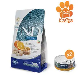 N&D Düşük Tahıllı Ocean Balıklı Portakallı Kedi Maması 1.5 KG - 1