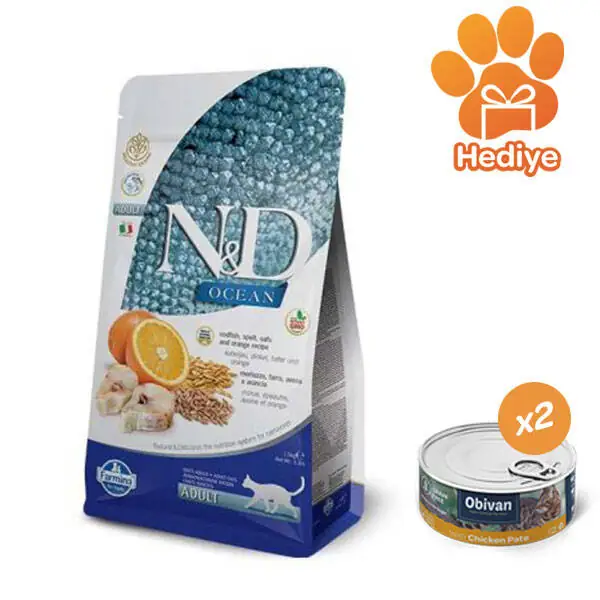 N&D Düşük Tahıllı Ocean Balıklı Portakallı Kedi Maması 1.5 KG - 1