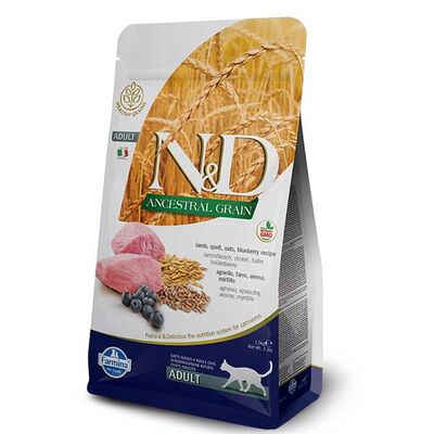 N&D Düşük Tahıllı Kuzu Etli ve Yaban Mersinli Yetişkin Kedi Maması 1.5 kg - 1