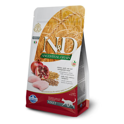 N&D Düşük Tahıllı Tavuk Etli ve Narlı Yetişkin Kedi Maması 5 kg - 1
