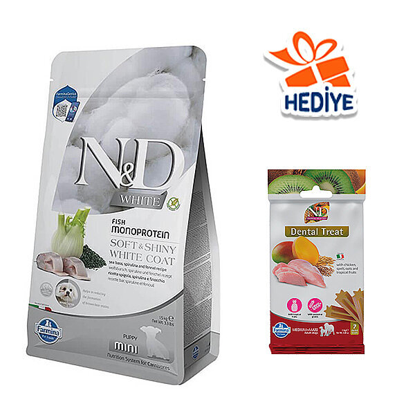 N&D White Levrek Etli ve Rezeneli Küçük Irk Yavru Köpek Maması 1.5 kg