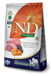 N&D Pumpkin Balkabaklı, Kuzu Etli ve Yaban Mersinli Yetişkin Köpek Maması 2.5 kg