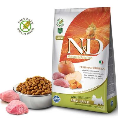 N&D Pumpkin Balkabaklı, Domuz Etli ve Elmalı Küçük Irk Yetişkin Köpek Maması 7 kg - 2