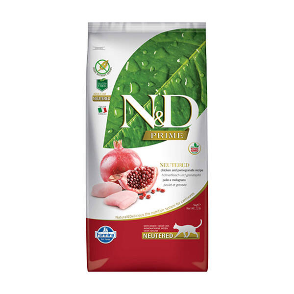 N&D Prime Tahılsız Tavuklu ve Narlı Kısırlaştırılmış Kedi Maması 10 kg - 1
