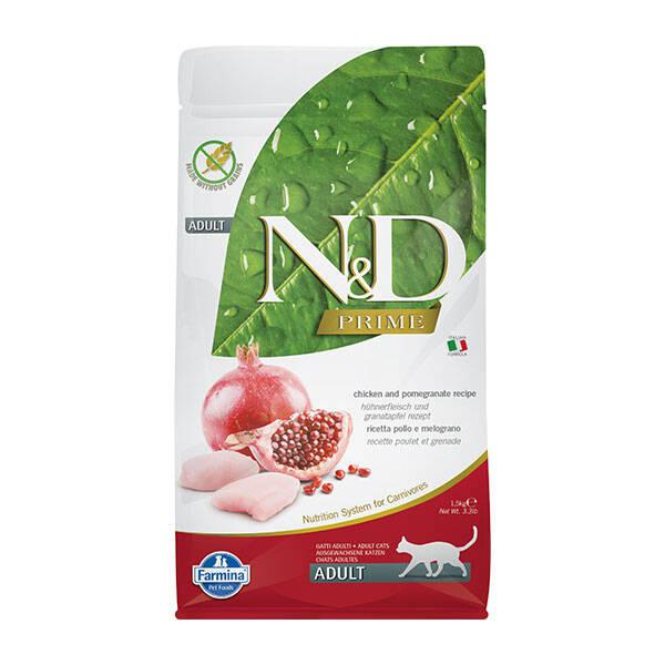 N&D Prime Tahılsız Tavuklu ve Narlı Yetişkin Kedi Maması 1.5 kg - 1