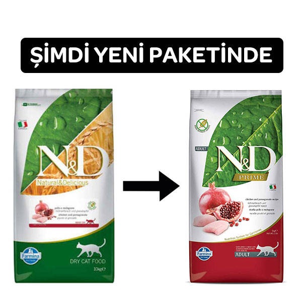 N&D Prime Tahılsız Tavuklu ve Narlı Yetişkin Kedi Maması 10 kg - 2