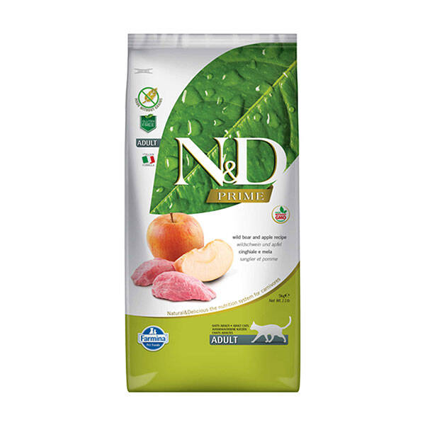 N&D Prime Tahılsız Domuz Etli ve Elmalı Yetişkin Kedi Maması 10 kg - 1