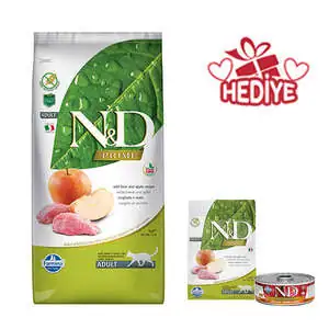 N&D Tahılsız Yaban Domuzlu ve Elmalı Kedi Maması 10 KG - 4