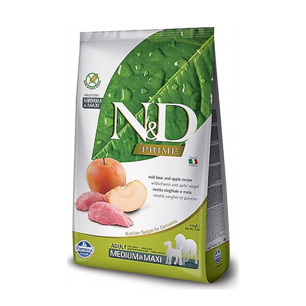 N&D Prime Tahılsız Domuz Etli ve Elmalı Yetişkin Köpek Maması 2.5 kg - 1