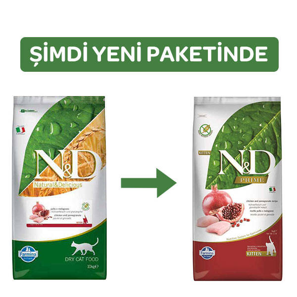 N&D Prime Tahılsız Tavuklu ve Narlı Yavru Kedi Maması 10 kg - 2