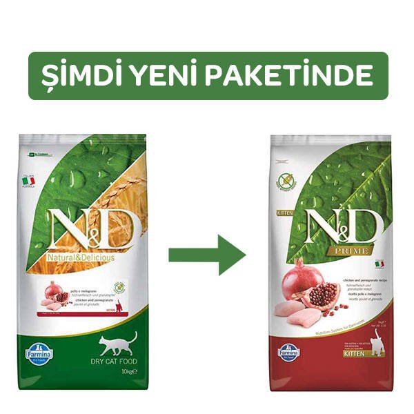 N&D Tahılsız Tavuklu ve Narlı Yavru Kedi Maması 10 KG - 2