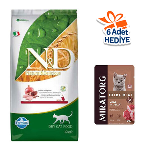 N&D Prime Tahılsız Tavuklu ve Narlı Yavru Kedi Maması 10 kg - 1